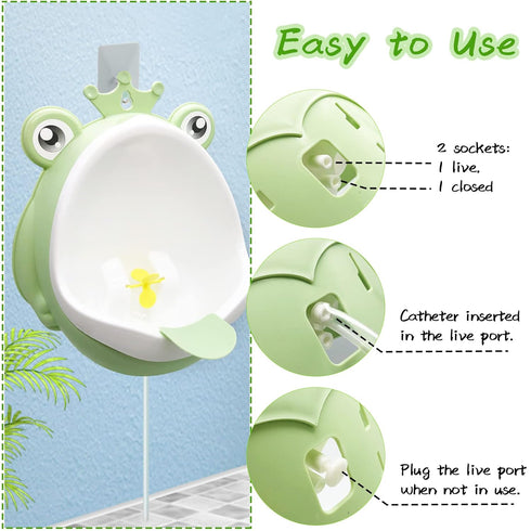 Xeehwb Frog Pee Training,Potty Training Urinal for Boys Kids Toddler Standing Urinal Wall-Mounted Toilet with Funny