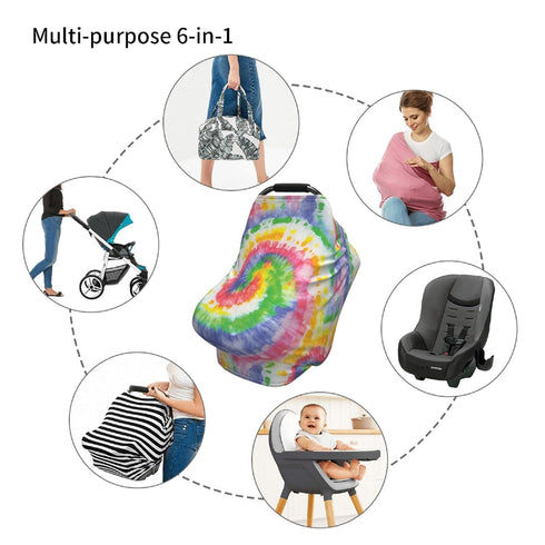 Schgap Tie Dye Car Seat Covers for Baby, Soft Stroller Cover Nursing Cover Breastfeeding Baby Carrier Covers