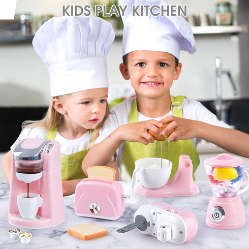 Sets, 4-8 3-5, 4 3-5 Kids Toy Kitchen Play Kitchen Accessories for Kids Ages Kitchen Appliance Toys, Blender, Coffee