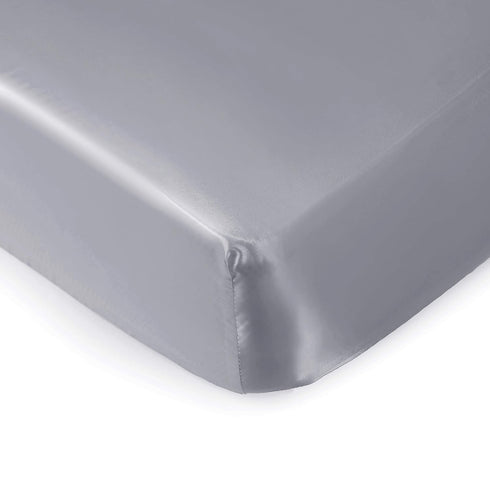 Pro Goleem Satin Soft Crib Sheet for Babies with Sensitive Hair, Gray Unisex Fitted Sheet 52’’x28’’x8’’