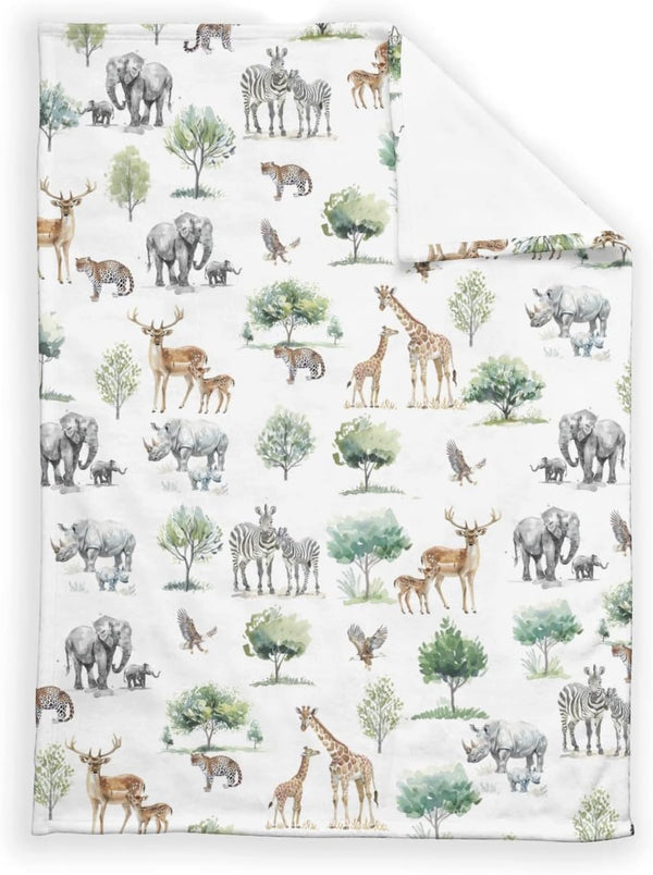 SqtmuHLuo Safari Jungle African Savannah Animal Baby Blanket for Boys Girls Gender Neutral