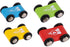Wooden Car Ramp Race Track Toy - Toddler Car Playset with 4 Pack Replacement Cars for Kids