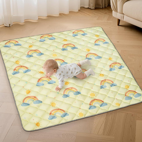 JUNLLY 47"x47" Baby Playpen Mat - Thicken Foam Cushioned Playmat for Babies Toddlers