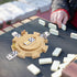 8 Set Plusvivo Mexican Train Hub Up to Players, Premium Pine Wooden Hub Centerpiece for Mexican Train Dominoes