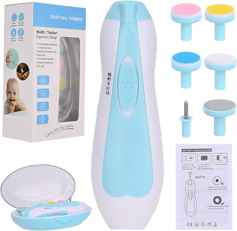 Qidarka Trimmer,Toes Trimmer Baby Nail Clipper,Electric Baby Nail Fingernails Care with LED Light for Newborn,Kids