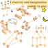 Zhanmai 2 Sets of 120 Pcs Wooden Building Blocks, Educational Natural Wood Toys for Kids, Different Sized Sets for Boys