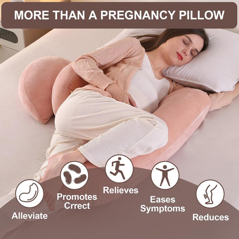 ele ELEOPTION Pregnancy Pillow for Sleeping Pregnant Women Soft Pregnancy Body Pillow, Support for Back, Belly, HIPS