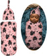 Halloween Cute Cartoon Bat Newborn Swaddle Blanket with Beanie Set Soft Baby Sleep Sack Stretch Adjustable Swaddle Wraps Receiving Blankets by AuHomea
