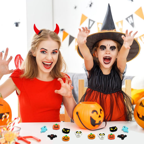 ZAKVOOR 96 Pcs Halloween Erasers Bulk for Kids, Pumpkin Ghost Bat Pencil Erasers, Party Favor, Gift Filling, Home