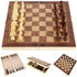 Folding Storage Wooden Chess Set, 3 in 1 Chess Board Game for Adults and Kids (Chess, Backgammon, Checkers)