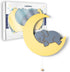Lumipets Lighted Elephant on Moon, Nursery Night Light, Wall Mounted Lighted, Battery Operated Cloud Light