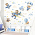 decalmile Airplane with Animals Wall Stickers Hot Air Balloon Bear Clouds Wall Decals Baby Nursery Kids Bedroom Living