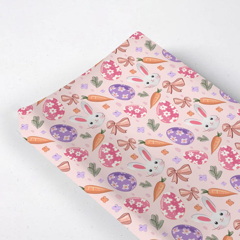KuphiL10C Cartoon Easter Rabbits Eggs Bows Spring Flowers Floral Pattern Baby Changing Pad
