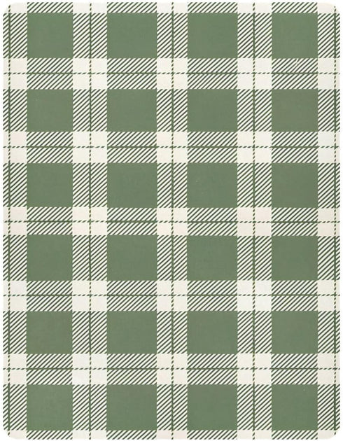 YANENDIE 39 27 Inch Olive Green Gingham Plaid Crib Sheets - Boys & Girls Cotton Crib Sheet for Standard Crib