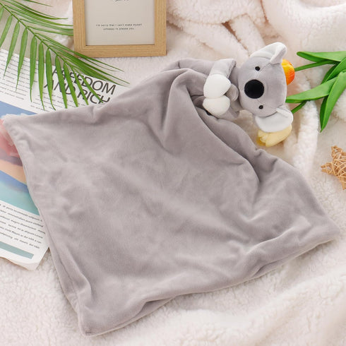 Apricot Lamb Stuffed Animals Security Blanket, Gray Koala Infant Nursery Character Luxury Snuggler Plush