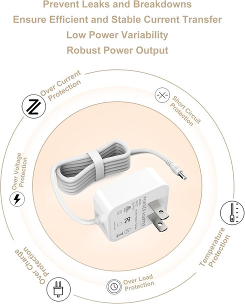 6V Power Cord for Vtech Baby Monitor, Compatible with DM221, DM223, DM251, Safe & Sound Audio Monitor