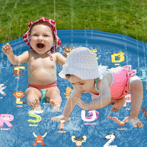 Jasonwell 60" Splash Pad Sprinkler for Kids - Inflatable Outdoor Water Play Mat for Baby Toddler Pool
