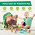 3-5 Backpack Set 3D 4 4-8 COCO&Friends Dinosaur Toys for Kids - Portable Dinosaur Play with Foldable Mat, Pretend Play