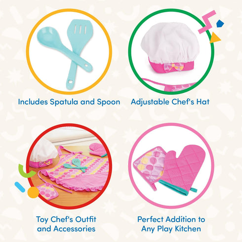 Battat Play Circle Kitchen Toys for Toddlers, Baking Set, Chef's Hat & Apron, Pretend Play, 3+ Years