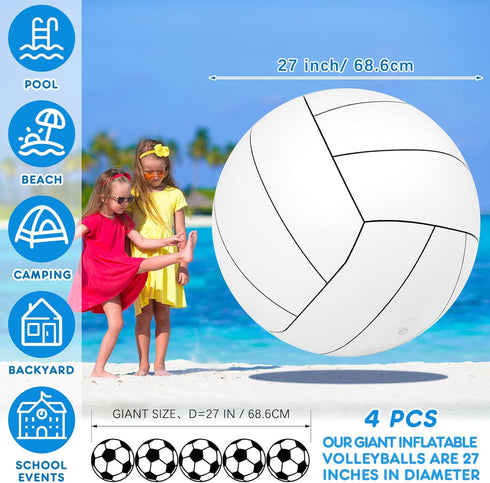 Libima 27 Inch Giant Inflatable Volleyball - Large Beach Volleyball for Outdoor Activity Games Sports Themed Party