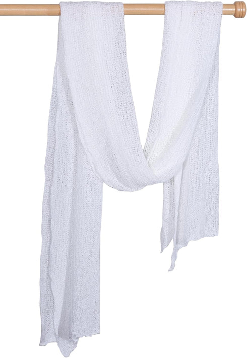 Matissa Newborn Baby Photography Prop Swaddle Cheesecloth Knit Crochet Wrap, 16 Colors Available (White)