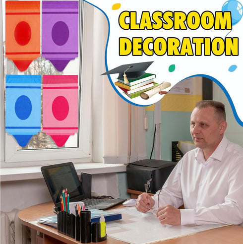 Cosblank 8 8 (24 12inches) Pcs Rainbow Curtains - Cartoon Crayon & Pencil Design, Colorful & Cute, Colors x - Perfect
