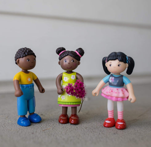 HABA Little Friends Naomi - 4" Girl Dollhouse Toy Figure with Pig Tails
