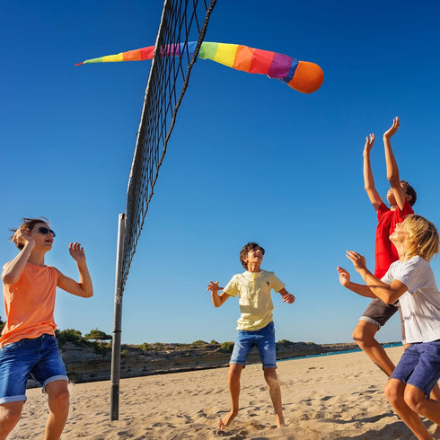 8 26 Inch Leyndo Pcs Throw and Catch Balls with Rainbow Tail, Fun Colorful Sports Comet Balls Playground Toys