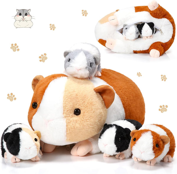 Jenaai 5 Pcs Plush Guinea Pig Stuffed Animals 16 Inch Mama Guinea