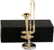 Dselvgvu Miniature Trombone with Stand and Case Brass Mini Musical Instrument Trombone Replica