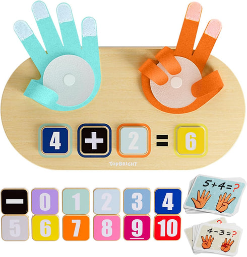 TOP BRIGHT Educational Learning Number Toy for Toddler – Finger Counting Math Toys for Age 3+ – Montessori Toy