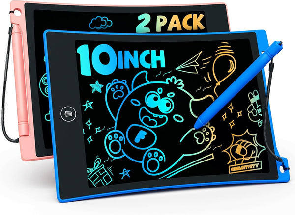 TEKFUN 10in 2 Pack LCD Writing Tablet, Doodle Drawing Board for Kids, Educational Birthday Gift