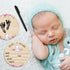 Thyle Baby Announcement Wooden Name Sign for Hospital Birth Double Sided Newborn Welcome Sign with Marker Pen and Ink