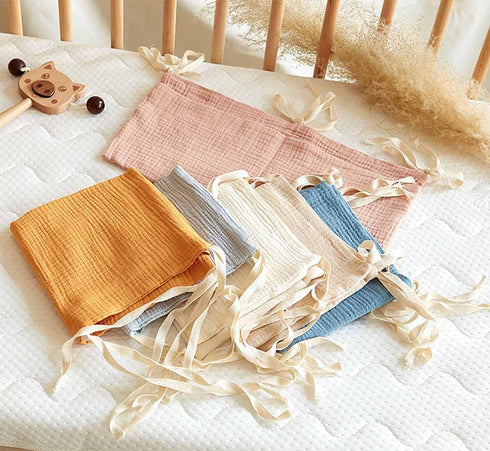 YeeMan Bag,2 Cotton Baby Bedside Hanging Storage Pockets Organizer for Baby Cribs and Toys (Oatmeal)