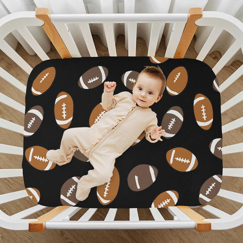 Sheet,52x28IN Pfrewn Crib Sheets for Boys Girls American Football Ball Fitted Crib Sheet Fits Standard Crib Mattress