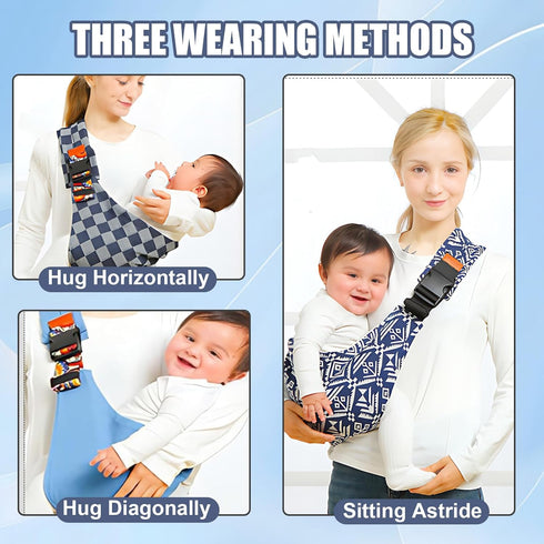 Marrlly 2026 10-30 lbs(Square) Baby Sling Carrier Baby Carrier Newborn to Toddler Sling Lightweight Baby Carrier Sling