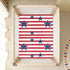 CZXW 52" 28" Vintage American Stars Crib Sheets Fitted x Natural Cotton Soft & Breathable for Baby Crib Mattress