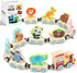 LovesTown 11PCS Magnetic Wooden Animals Train Set - Montessori Toys for Preschool Learning Activities