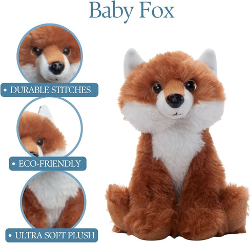 6 inches The Petting Zoo Fox Stuffed Animal Plushie, Gifts for Kids, Wild Onez Babiez Zoo Animals, Fox Plush Toy