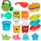 Mold Free Bath Toys, 17PCS | Easy Clean Easy-Grip Baby Bath Toys