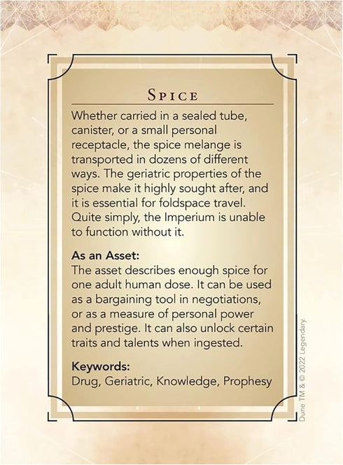 Dune: Agent Expansion Deck - Asset Cards for Dune Adventures in The Imperium, 56 Cards RPG Accessory Pack
