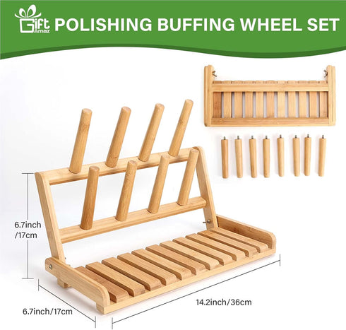 Countertop GiftAmaz Bamboo Baby Bottle Drying Rack, Space Saving Bottle Holder Portable Dryer Rack Organizer for Baby