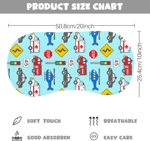 JoyframeAI 4 Pack Cloths,20x10inches Blue Burp Cloths Baby for Boys Girls,Soft Cotton,Traffic Car Theme Design,Super