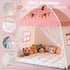 Setup 3-12 59x39x59 Kids Play Tent Indoor Teepee: Princess Castle Reading Nook with Mat Lights Carry Bag Mesh Windows