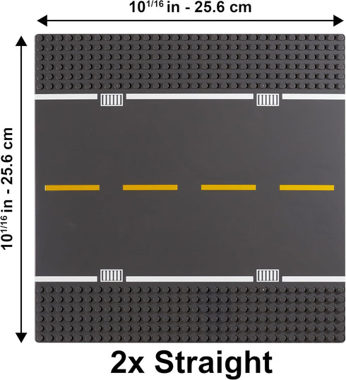 6pcs Apostrophe Games Road Baseplate Premium Building Blocks Base Plates Compatible with All Major Brands Baseplate