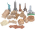 FOSA Miniature Ancient Buildings Toys, 17PCS Mini Around The World City Miniatures for Diorama Projects