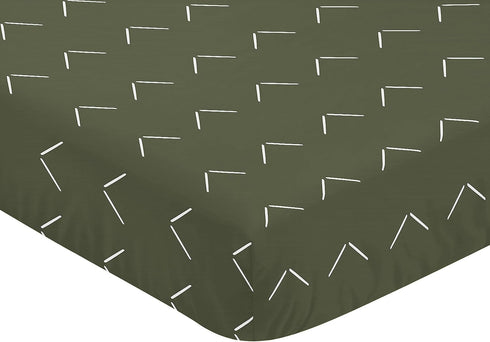Sweet Jojo Designs Dark Green Boho Arrow Boy Girl Baby Fitted Crib Sheet Infant Newborn Nursery Toddler Bed Room