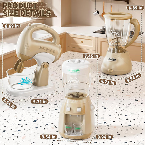 Xelabrion Playset Set 3-4 4-8, 3 4 5 6 7 8 Kids Kitchen for Toddlers, Play Kitchen Toys with Lights & Sounds, Pretend