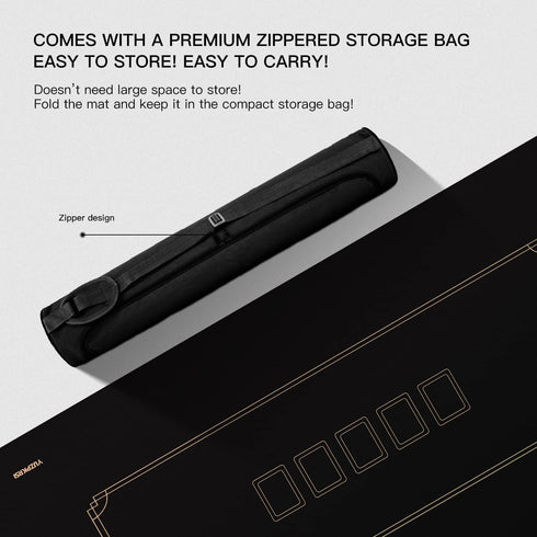 YUZPKRSI Texas Hold'em Poker Mat for 6 Players, Water Repellent Portable Poker Table Topper with Thicken Carrying Bags