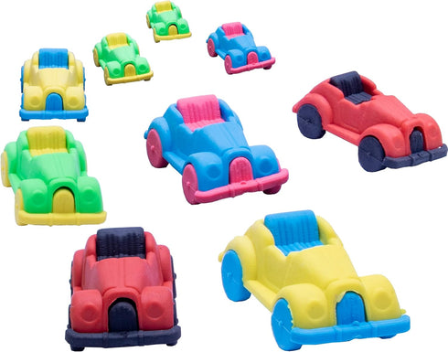 KR. LIF 24 Pcs Puzzle Pull Apart Car Erasers, 3D Mini Cute Erasers for Kids Bulk, Needed Desk Pets for Classroom